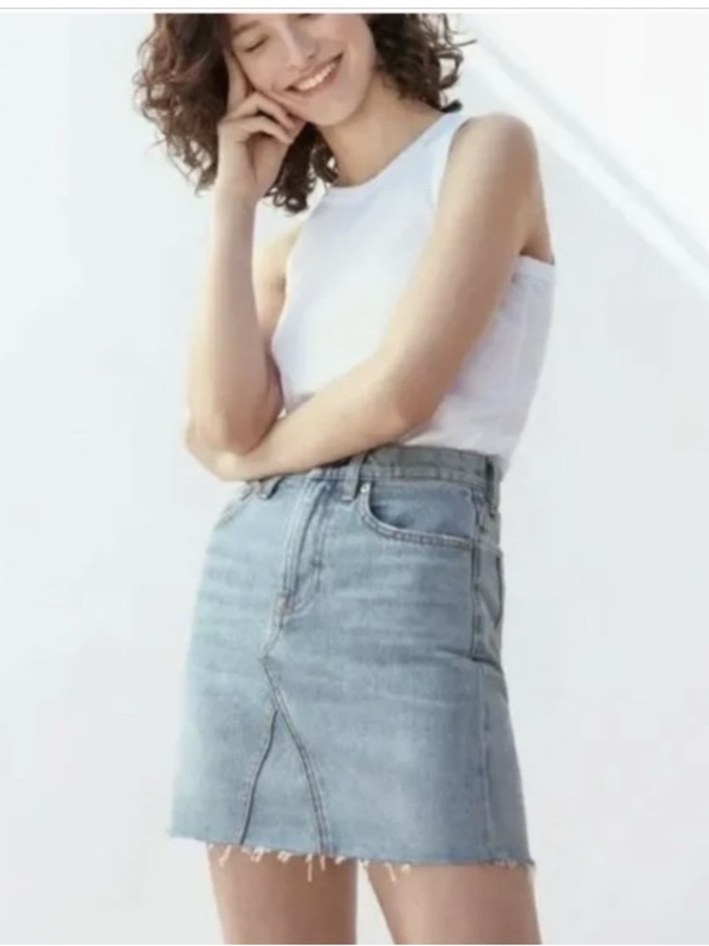 NWOT Everlane The Denim Reconstructed Skirt, 25